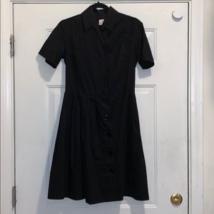 Amazing asymmetrical vintage black shirt dress
